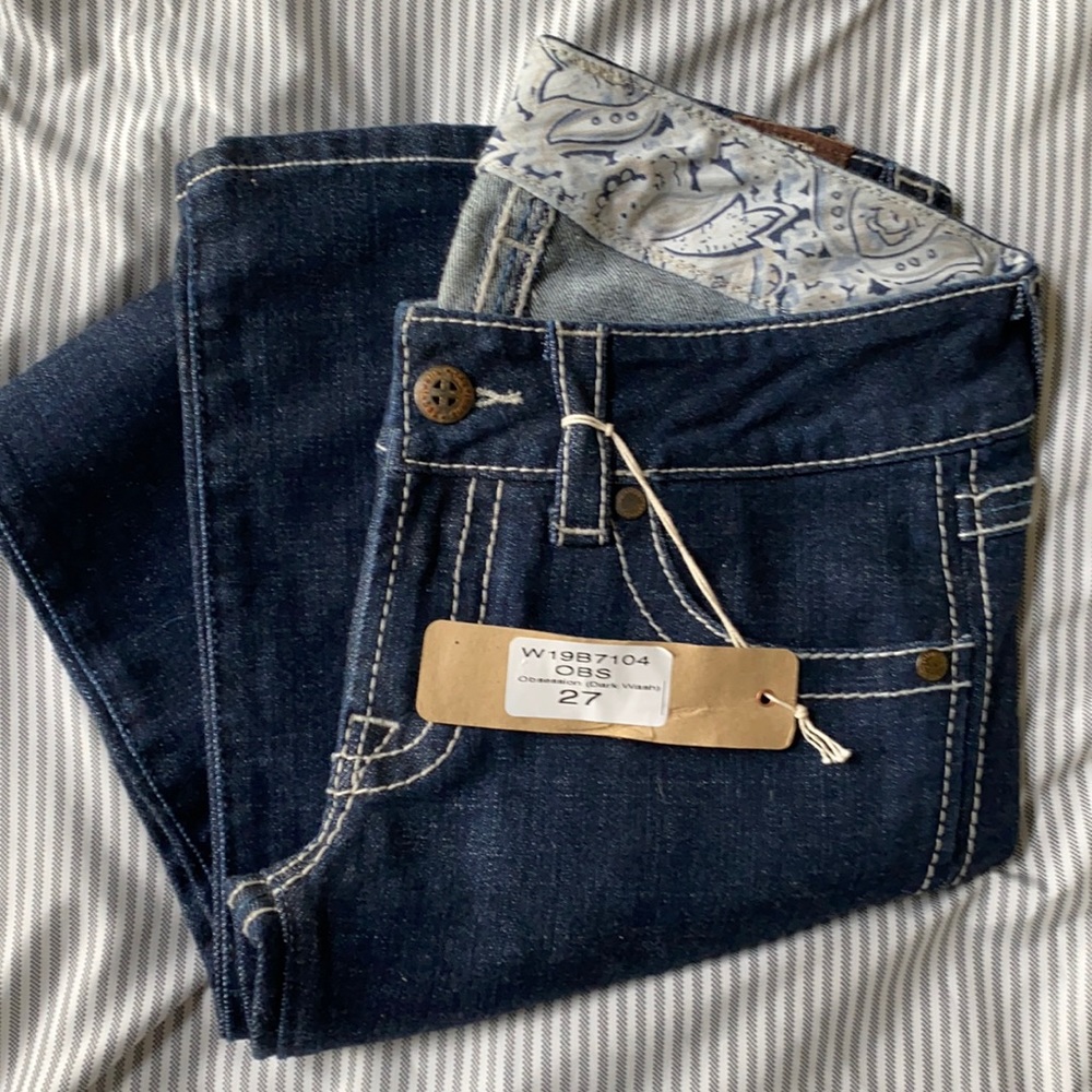 NWT - tag dark wash bootcut jeans, sz. 27